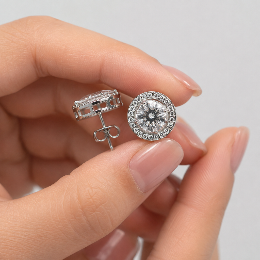 3.50 Ct. Lab Grown Diamond Round Cut Solitaire Earrings (VS-EF)