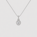 1 Ct. Lab Grown Diamond Halo Pendant Round Cut (VS-EF)