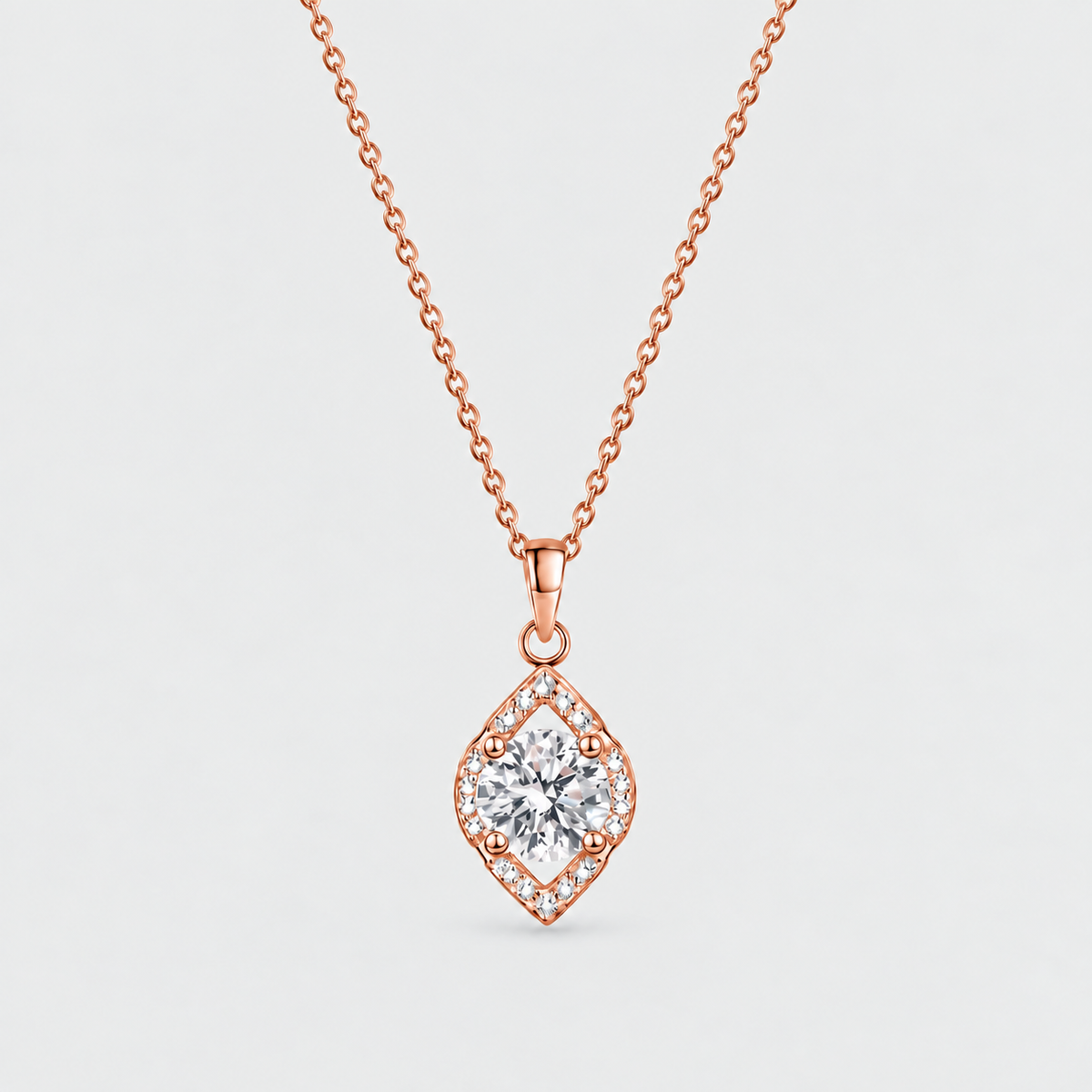 1.20 Ct. Lab Grown Diamond Round Halo Pendant Necklace (VS-EF)