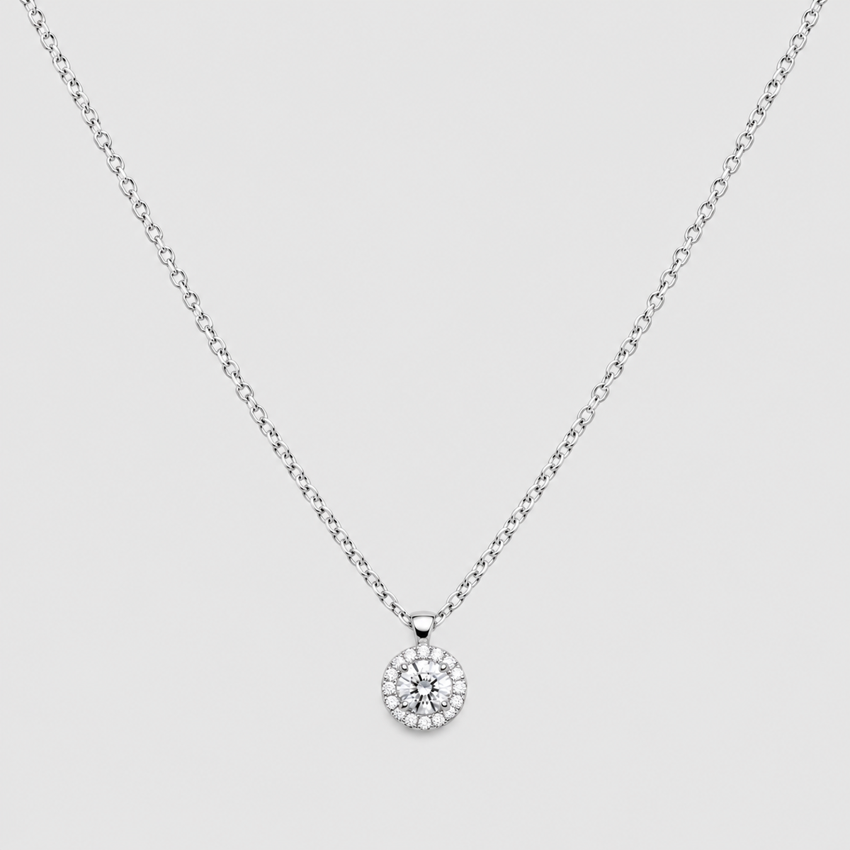 1.10 Ct. Lab Grown Diamond Round Cut Halo Pendant (VS-EF)