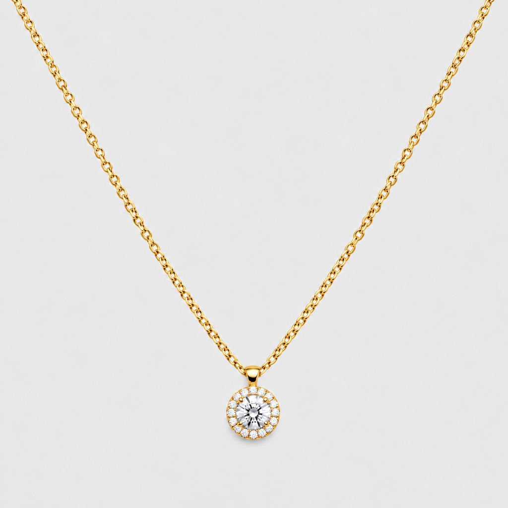 1.10 Ct. Lab Grown Diamond Round Cut Halo Pendant (VS-EF)