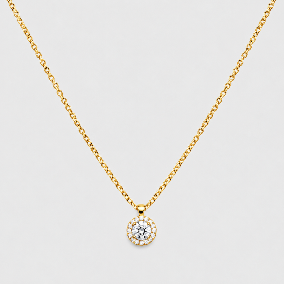 1.10 Ct. Lab Grown Diamond Round Cut Halo Pendant (VS-EF)
