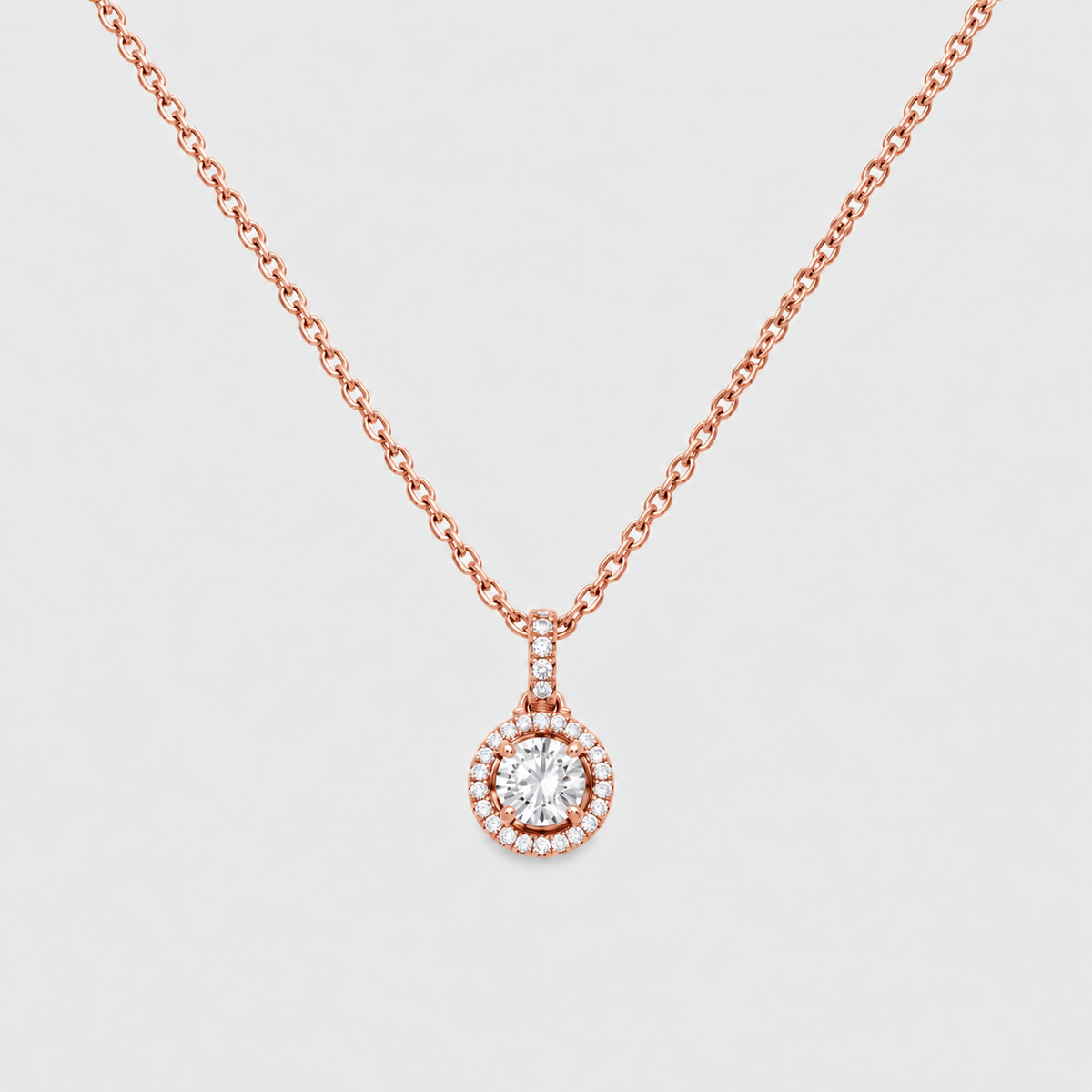 1.15 Ct. Lab Grown Diamond Round Cut Halo Pendant (VS-EF)