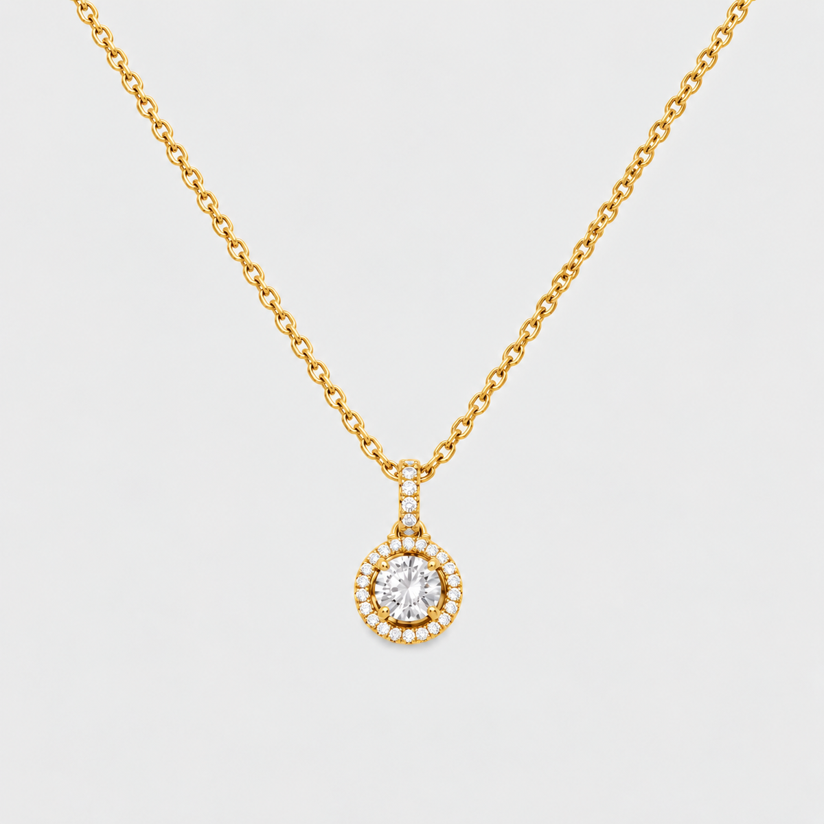1.15 Ct. Lab Grown Diamond Round Cut Halo Pendant (VS-EF)