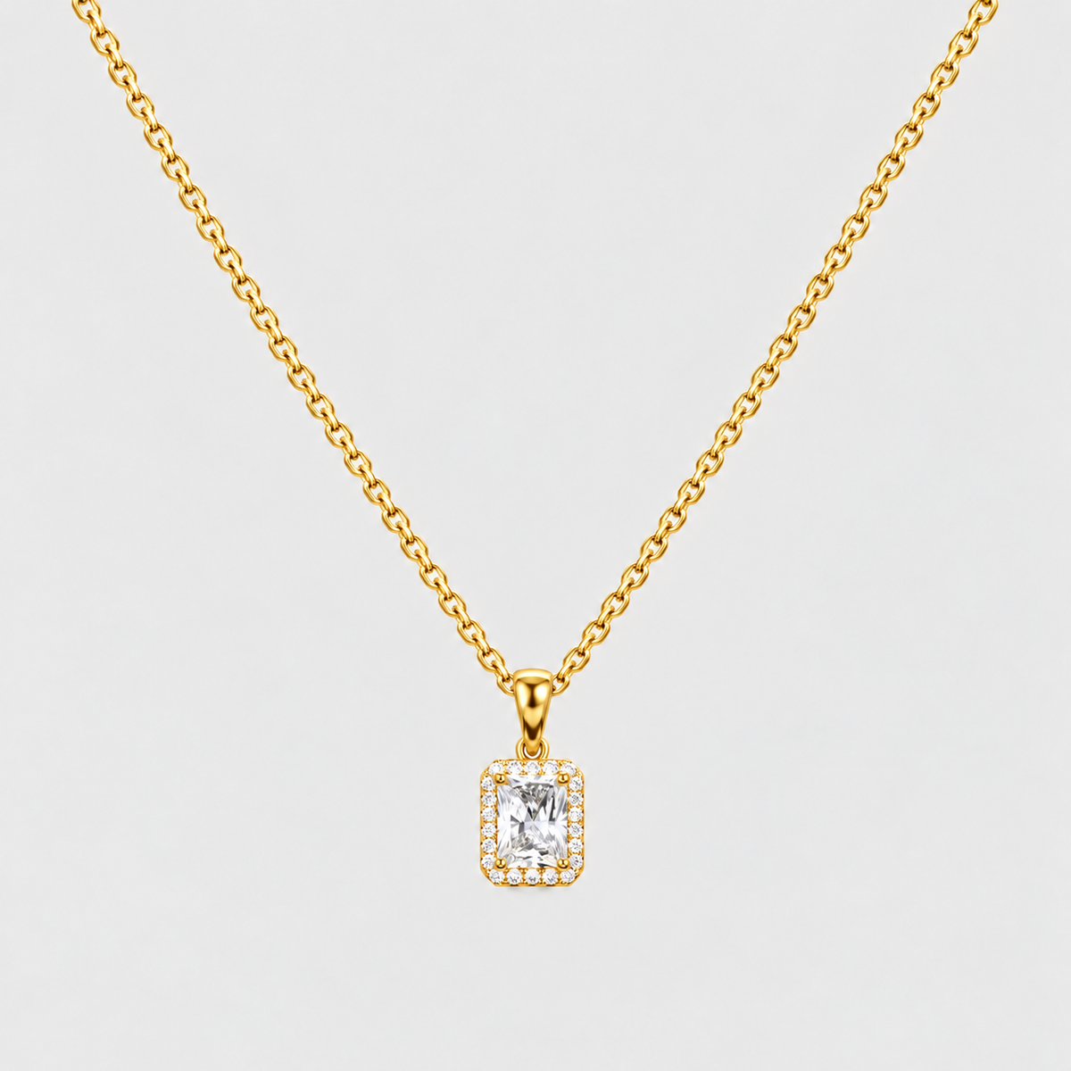 1.20 Ct. Lab Grown Diamond Radiant Cut Halo Pendant (VS-EF)