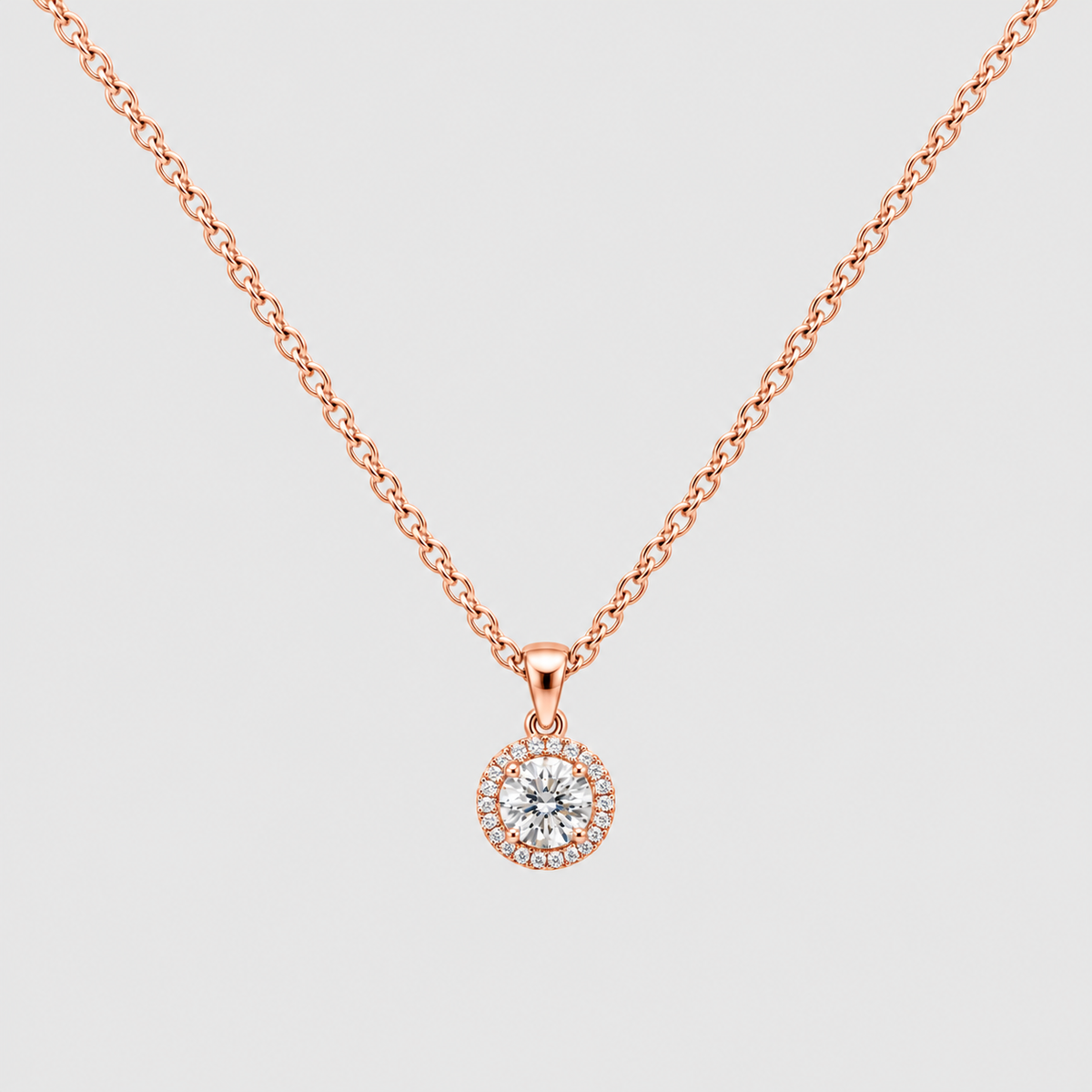 1.30 Ct. Lab Grown Diamond Round Cut Halo Pendant (VS-EF)