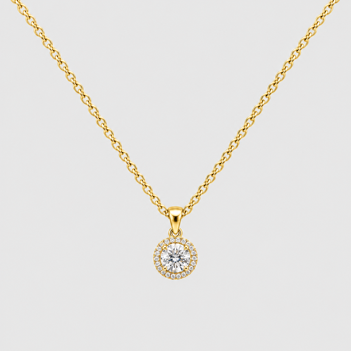 1.30 Ct. Lab Grown Diamond Round Cut Halo Pendant (VS-EF)