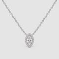 2.25 Ct. Lab Grown Diamond Marquise Cut Halo Pendant (VS-EF)