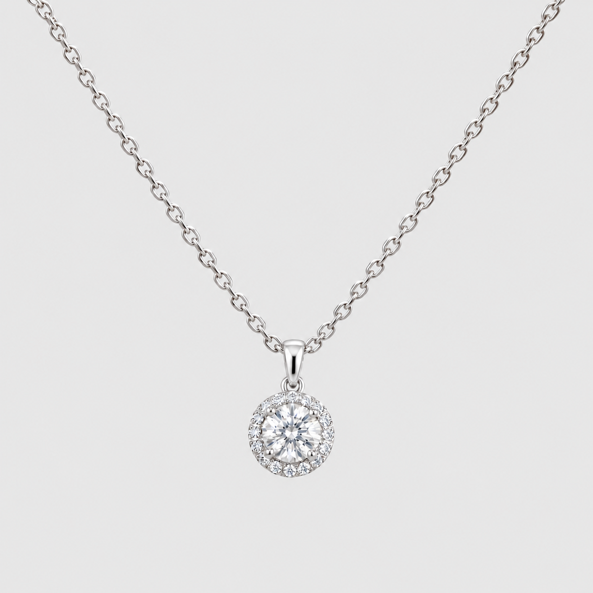 2.20 Ct. Lab Grown Diamond Round Cut Halo Pendant (VS-EF)