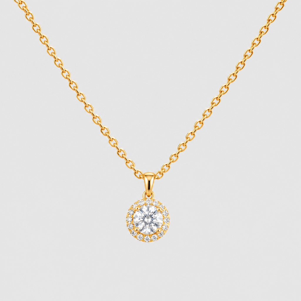 2.20 Ct. Lab Grown Diamond Round Cut Halo Pendant (VS-EF)