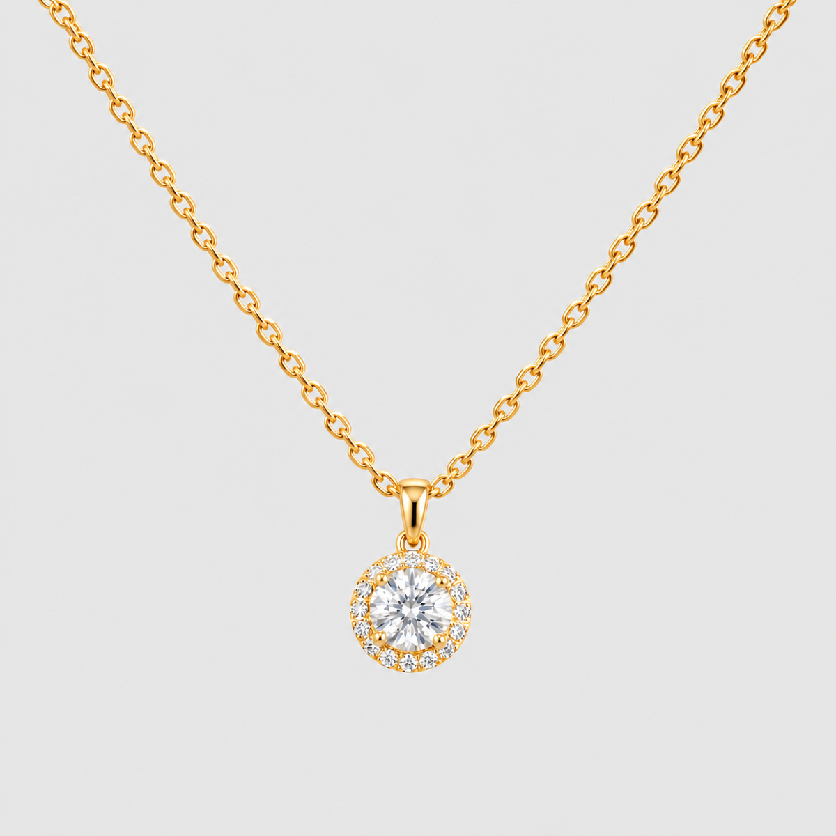 2.20 Ct. Lab Grown Diamond Round Cut Halo Pendant (VS-EF)
