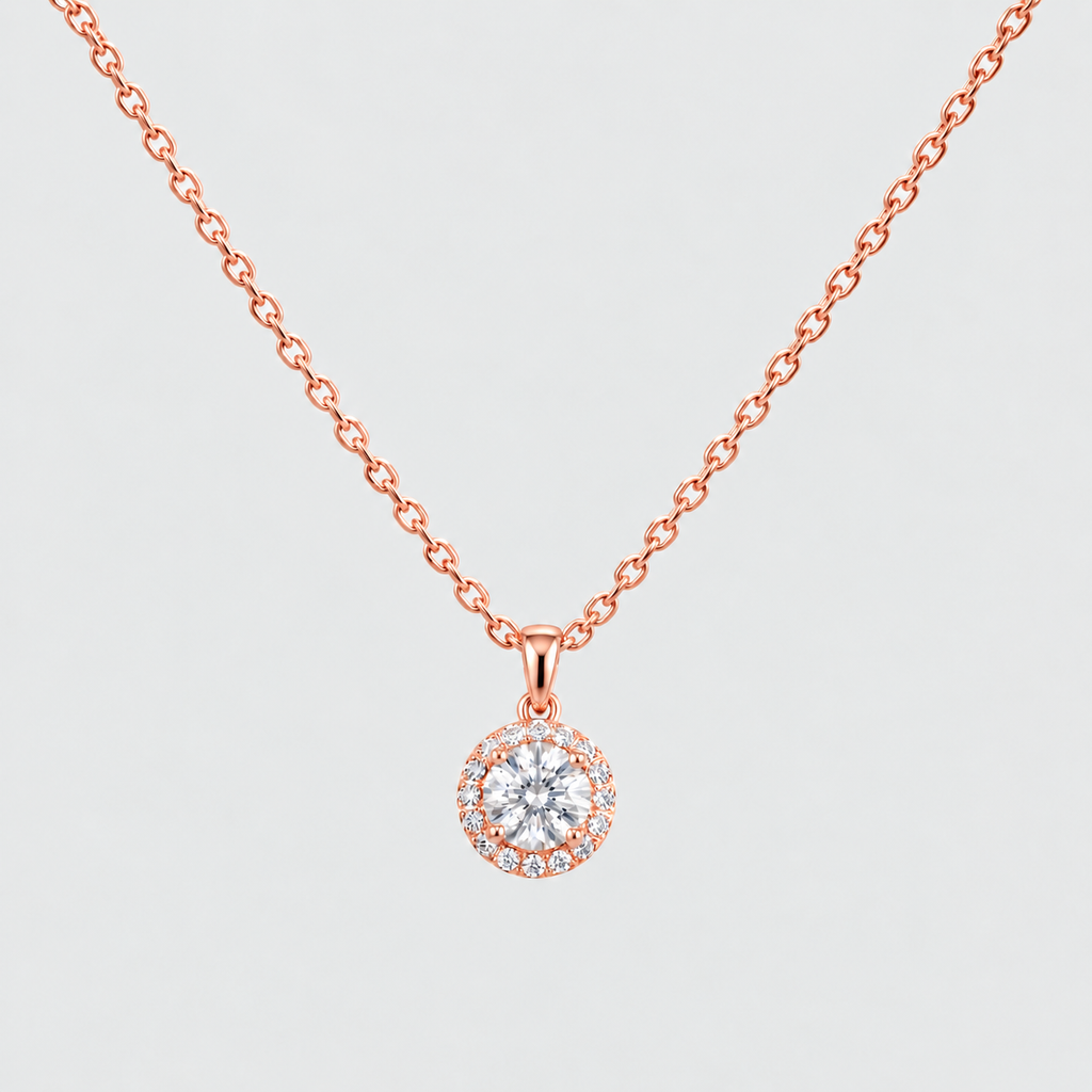 2.20 Ct. Lab Grown Diamond Round Cut Halo Pendant (VS-EF)