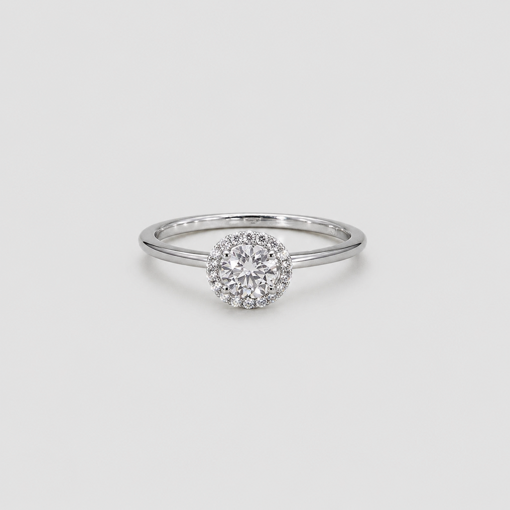 Lab Grown Diamond Round Cut Halo Ring 0.55 Ct. (VS-EF)