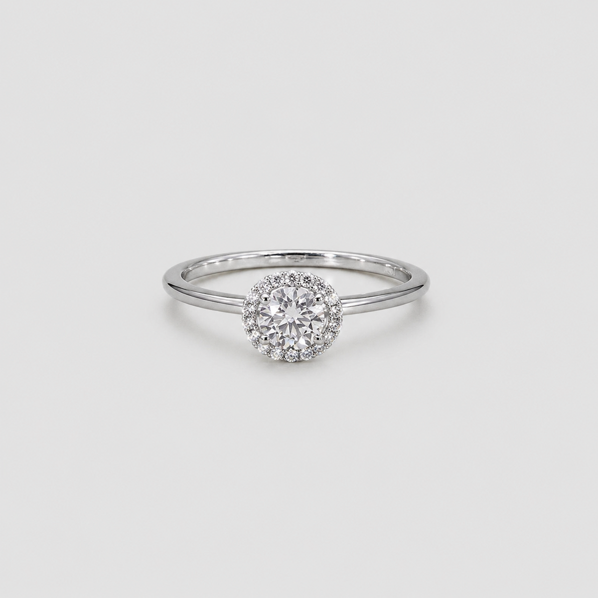 Lab Grown Diamond Round Cut Halo Ring 0.55 Ct. (VS-EF)