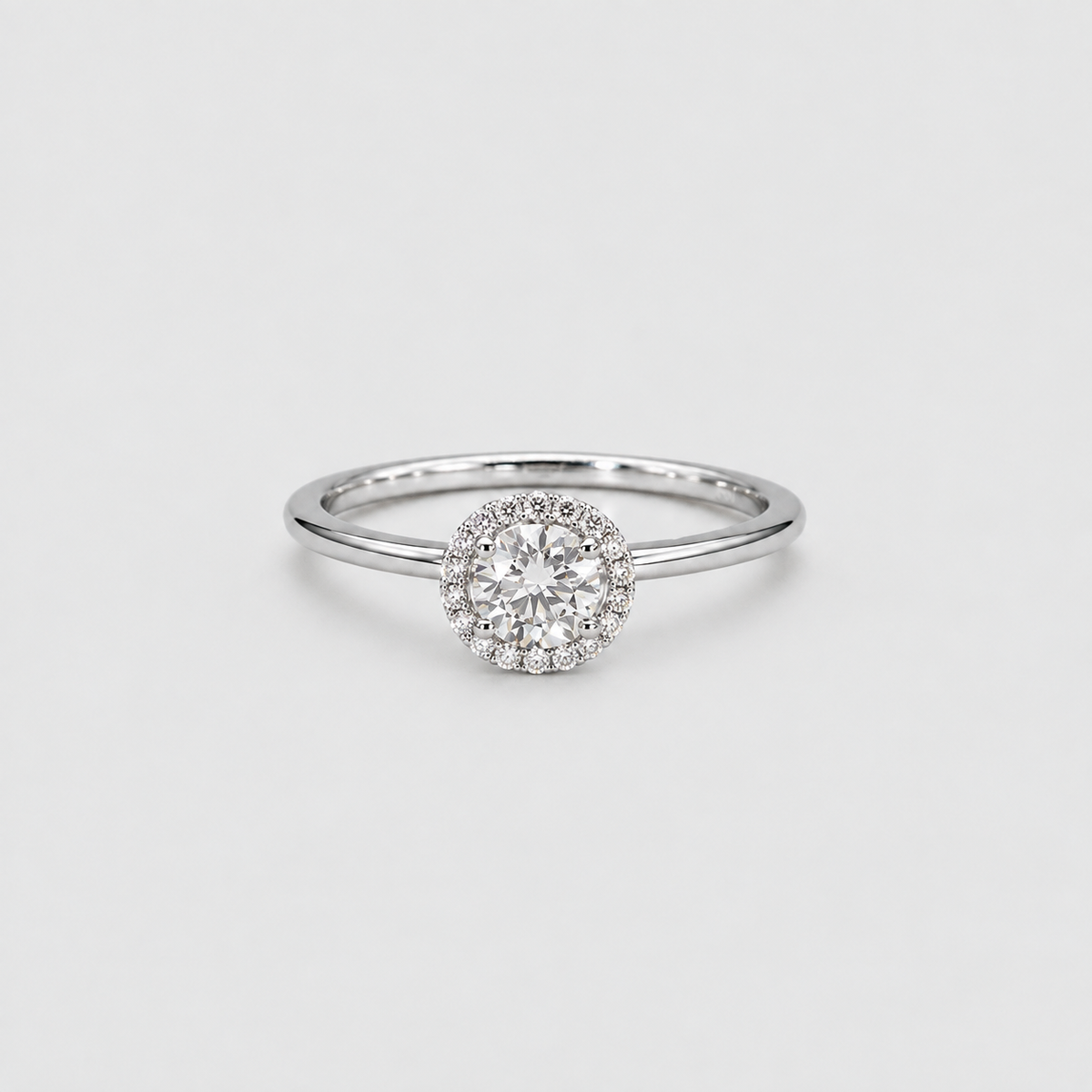 Lab Grown Diamond Round Cut Halo Ring 0.55 Ct. (VS-EF)
