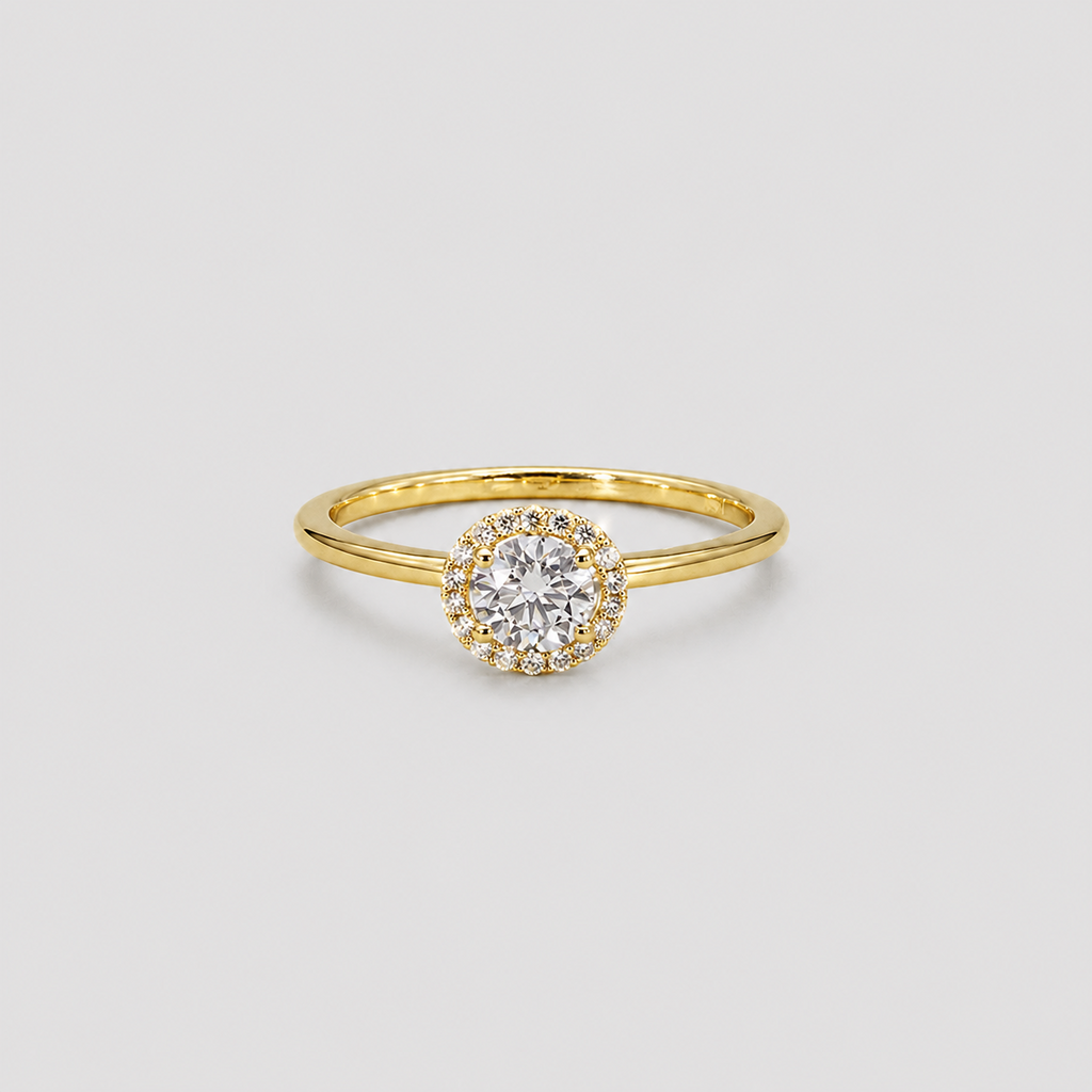 Lab Grown Diamond Round Cut Halo Ring 0.55 Ct. (VS-EF)