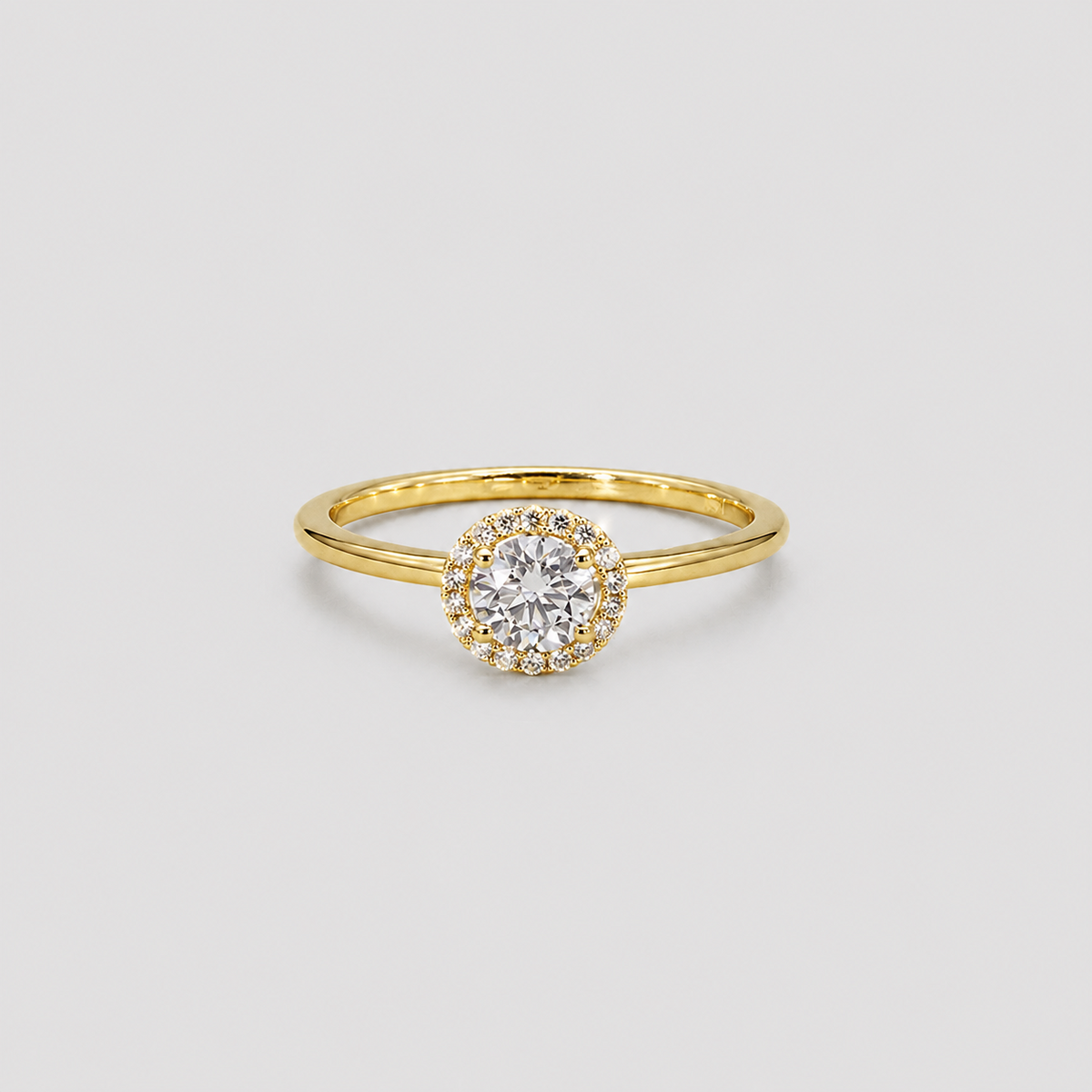 Lab Grown Diamond Round Cut Halo Ring 0.55 Ct. (VS-EF)
