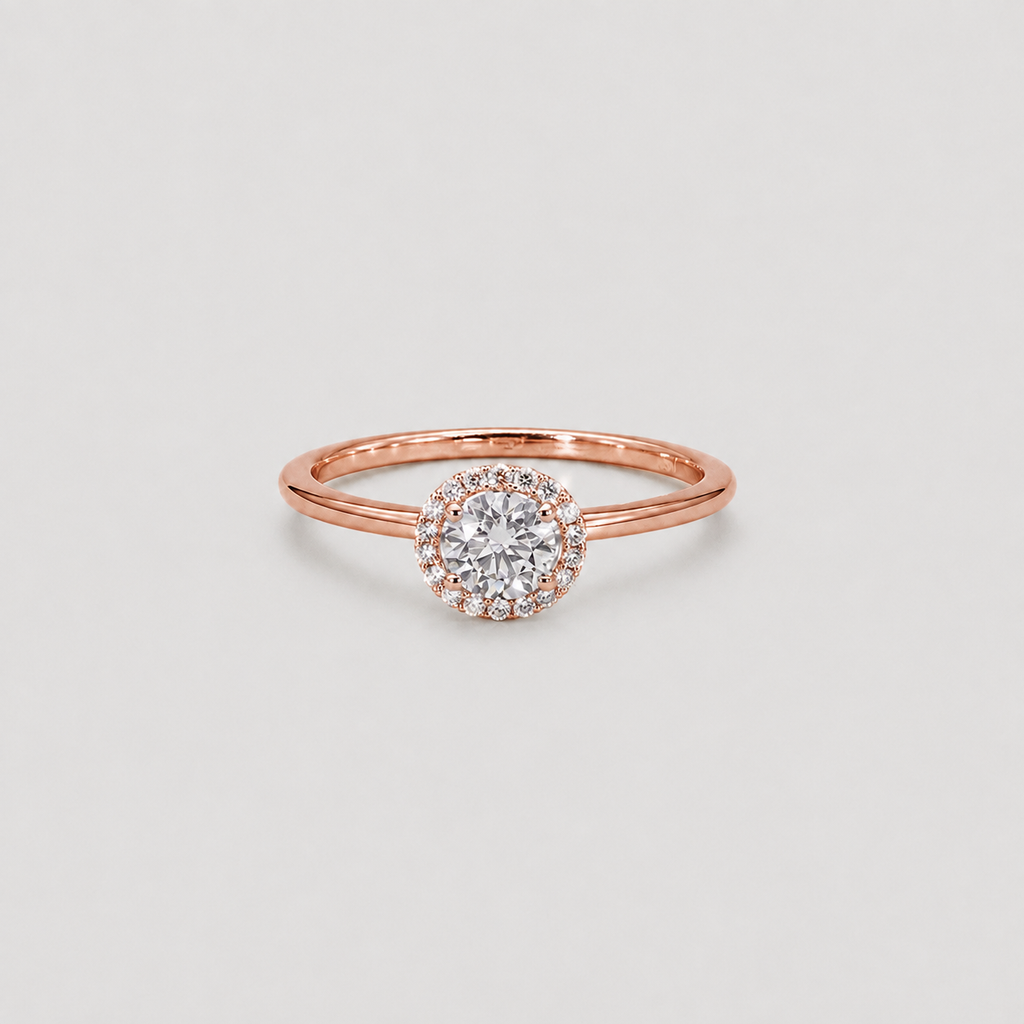 Lab Grown Diamond Round Cut Halo Ring 0.55 Ct. (VS-EF)