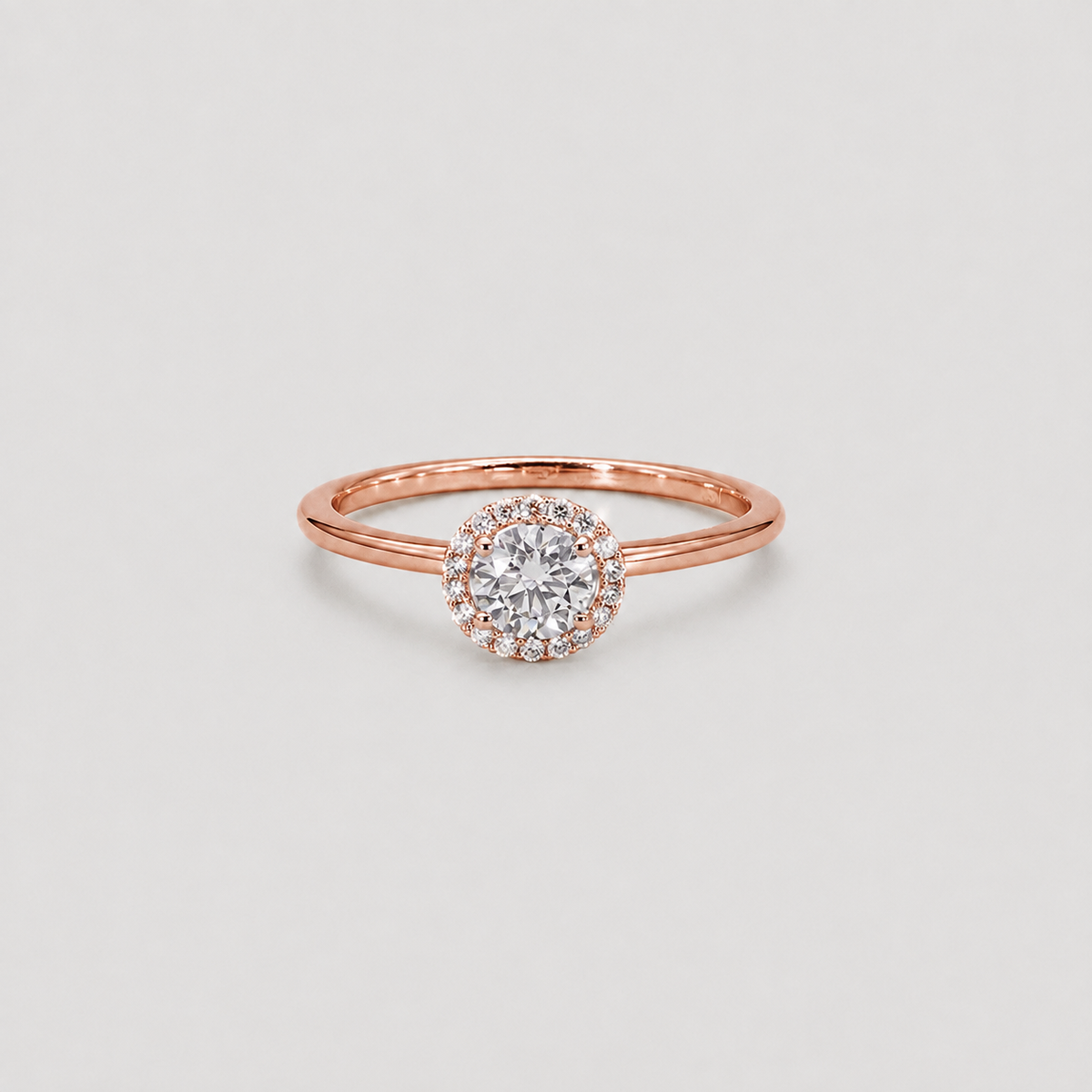 Lab Grown Diamond Round Cut Halo Ring 0.55 Ct. (VS-EF)