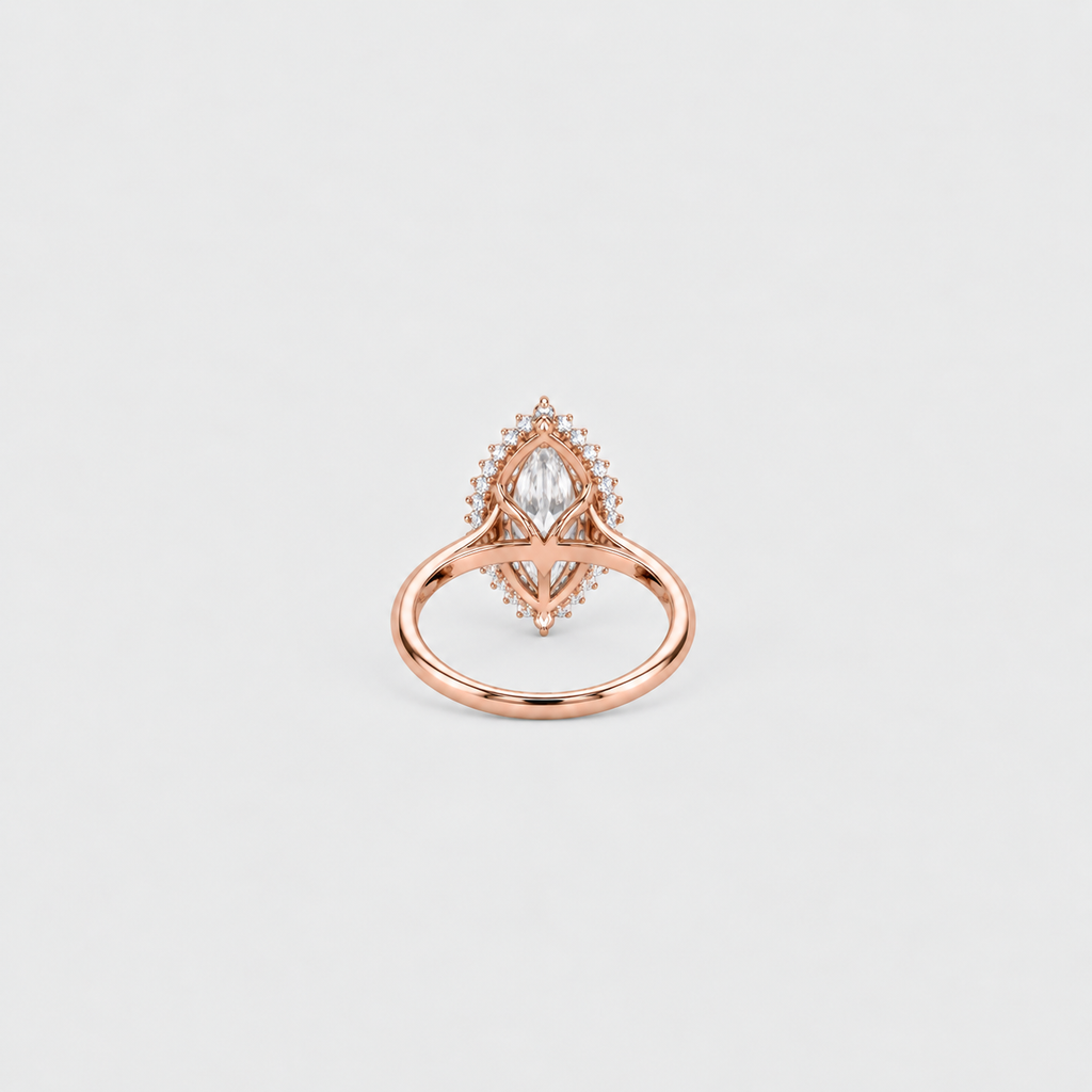 2.50 Ct. Lab Grown Diamond Marquise Cut Halo Ring (VS-EF)