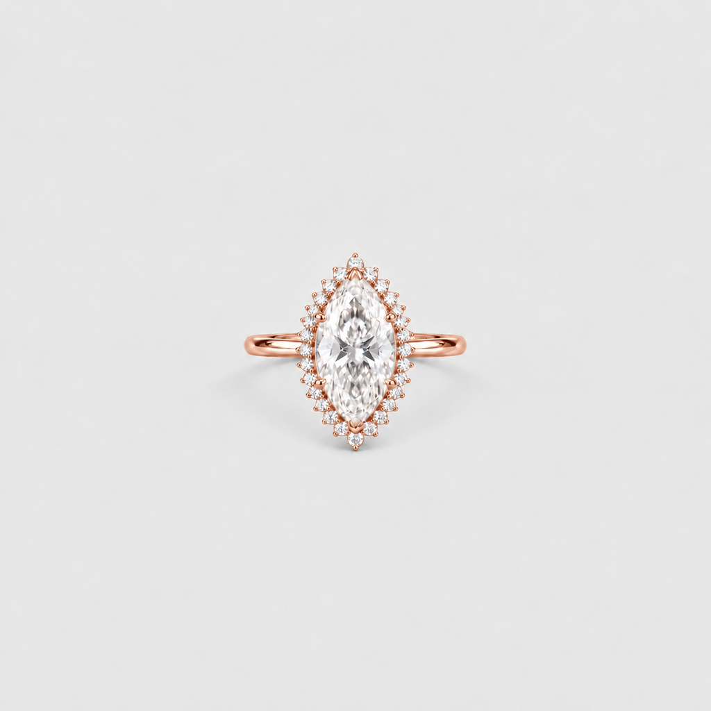 2.50 Ct. Lab Grown Diamond Marquise Cut Halo Ring (VS-EF)