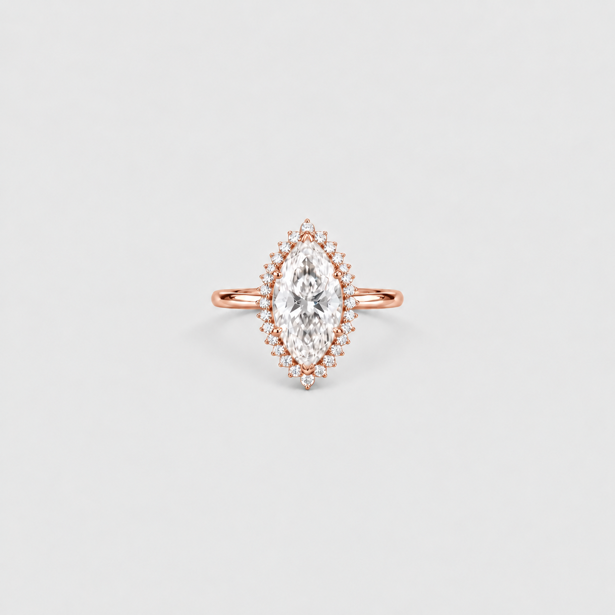 2.50 Ct. Lab Grown Diamond Marquise Cut Halo Ring (VS-EF)