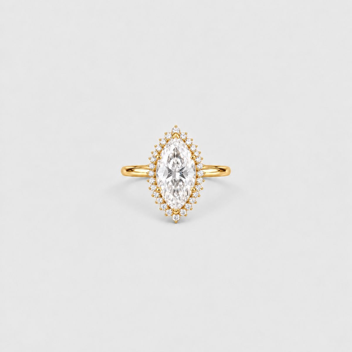 2.50 Ct. Lab Grown Diamond Marquise Cut Halo Ring (VS-EF)
