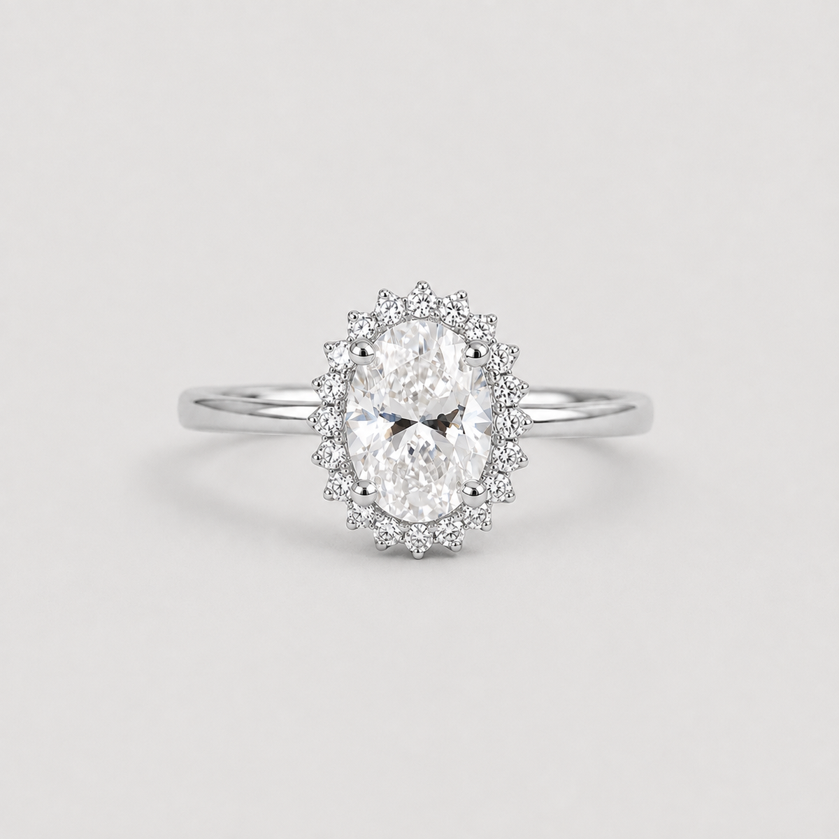 2.40 Ct. Lab Grown Diamond Oval Cut Halo Ring (VS-EF)