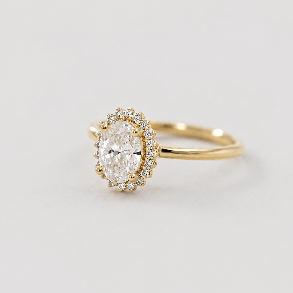 2.40 Ct. Lab Grown Diamond Oval Cut Halo Ring (VS-EF)