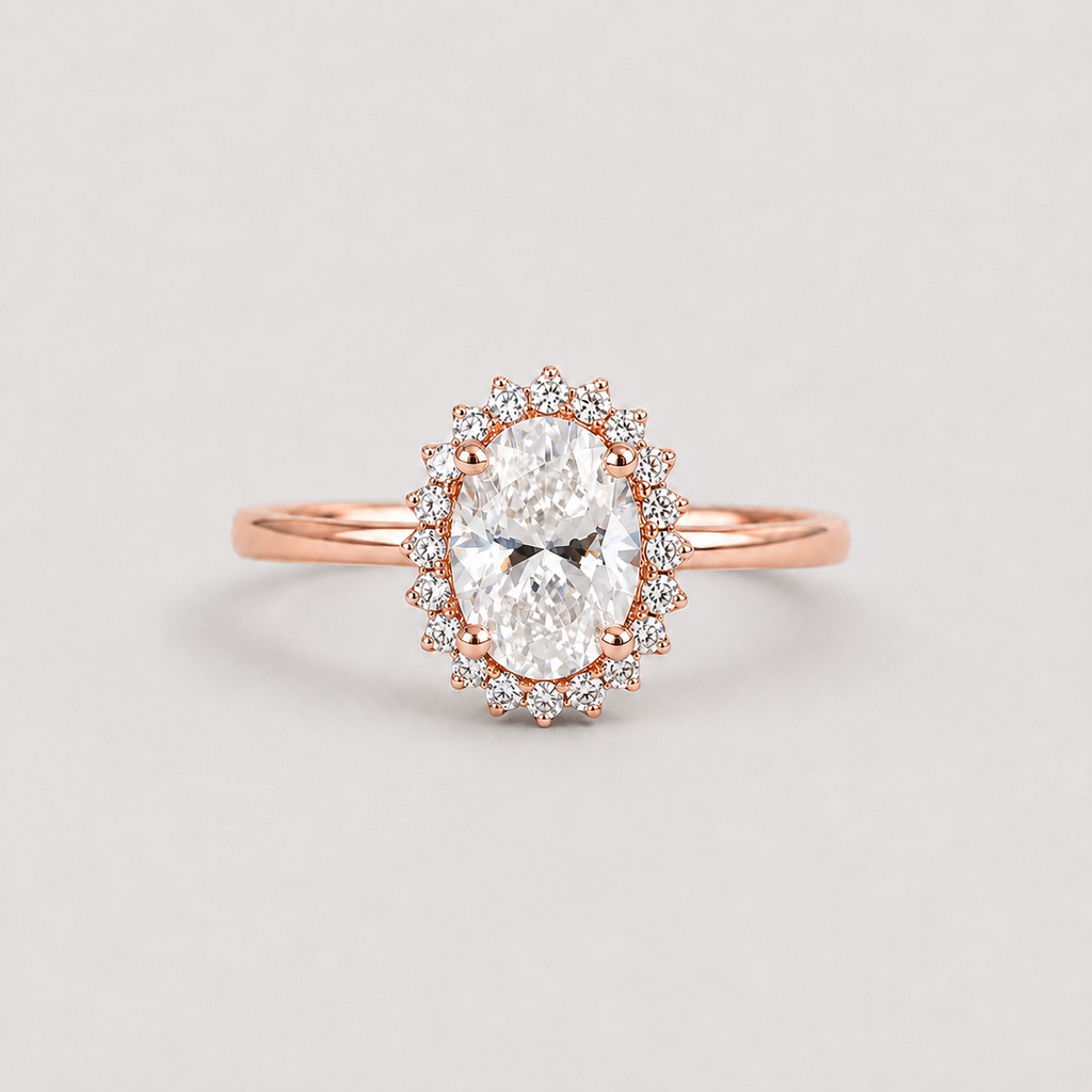 2.40 Ct. Lab Grown Diamond Oval Cut Halo Ring (VS-EF)