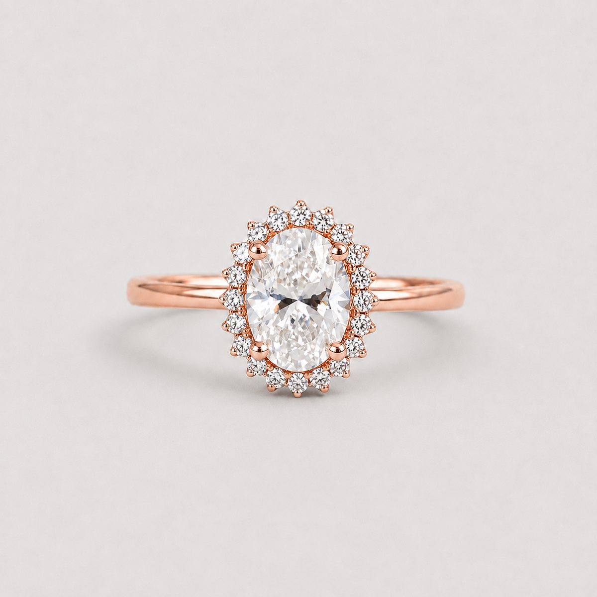 2.40 Ct. Lab Grown Diamond Oval Cut Halo Ring (VS-EF)