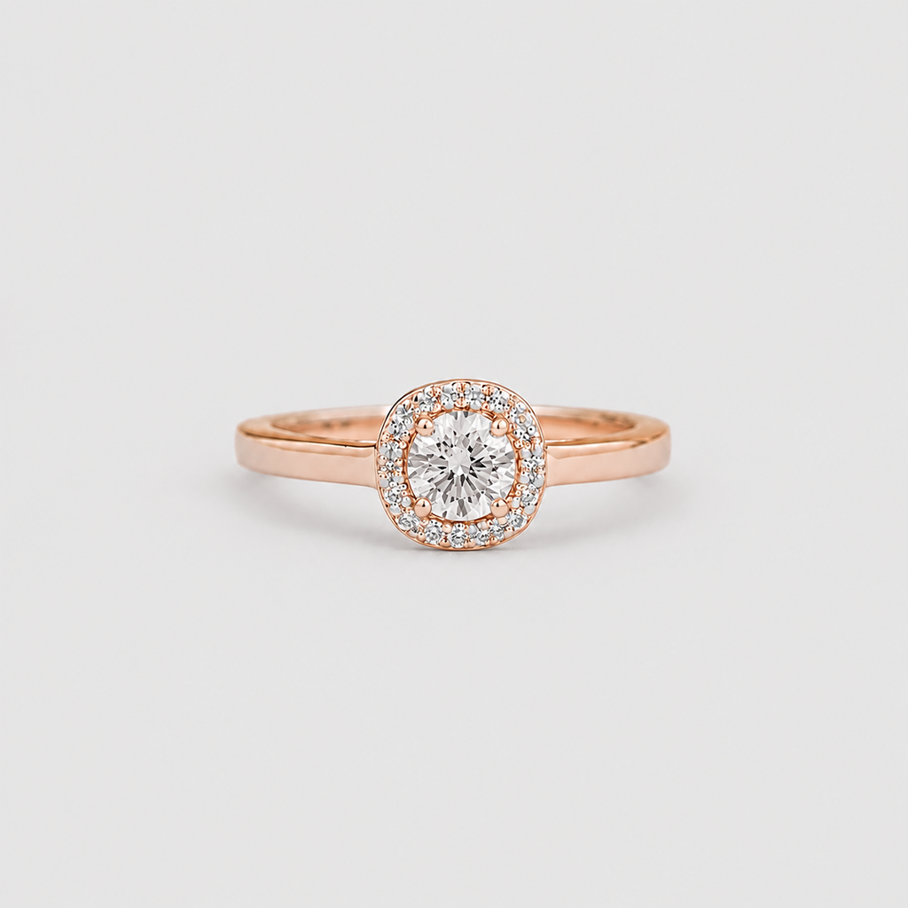 1.05 Ct. Lab Grown Diamond Round Cut Halo Ring (VS-EF)