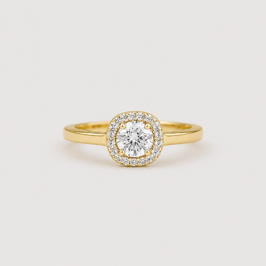 1.05 Ct. Lab Grown Diamond Round Cut Halo Ring (VS-EF)