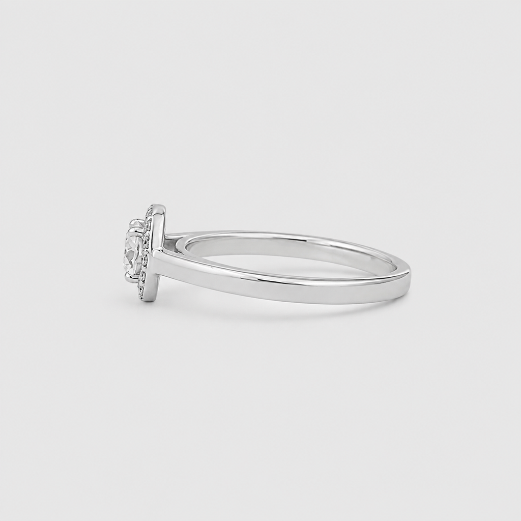 1.05 Ct. Lab Grown Diamond Round Cut Halo Ring (VS-EF)