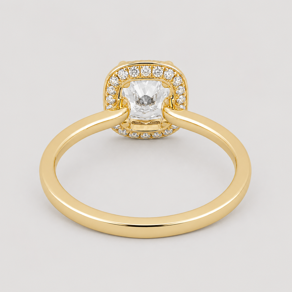 1.40 Ct. Lab Grown Diamond Cushion Cut Halo Ring (VS-EF)