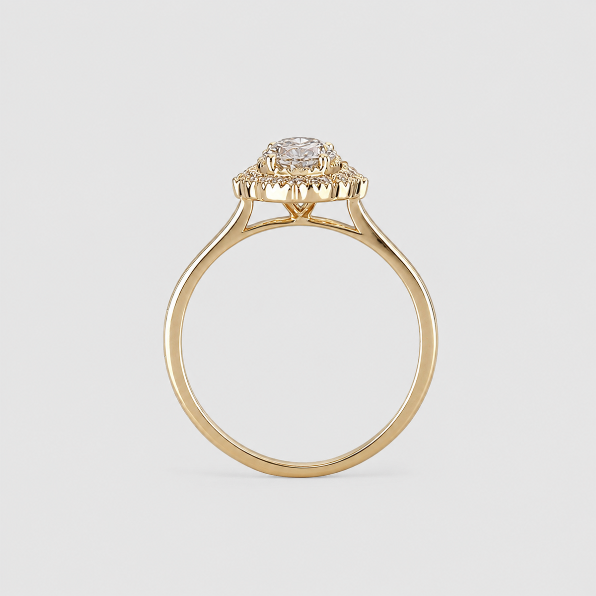 1.40 Ct. Oval Cut Lab Grown Diamond Halo Ring (VS-EF)