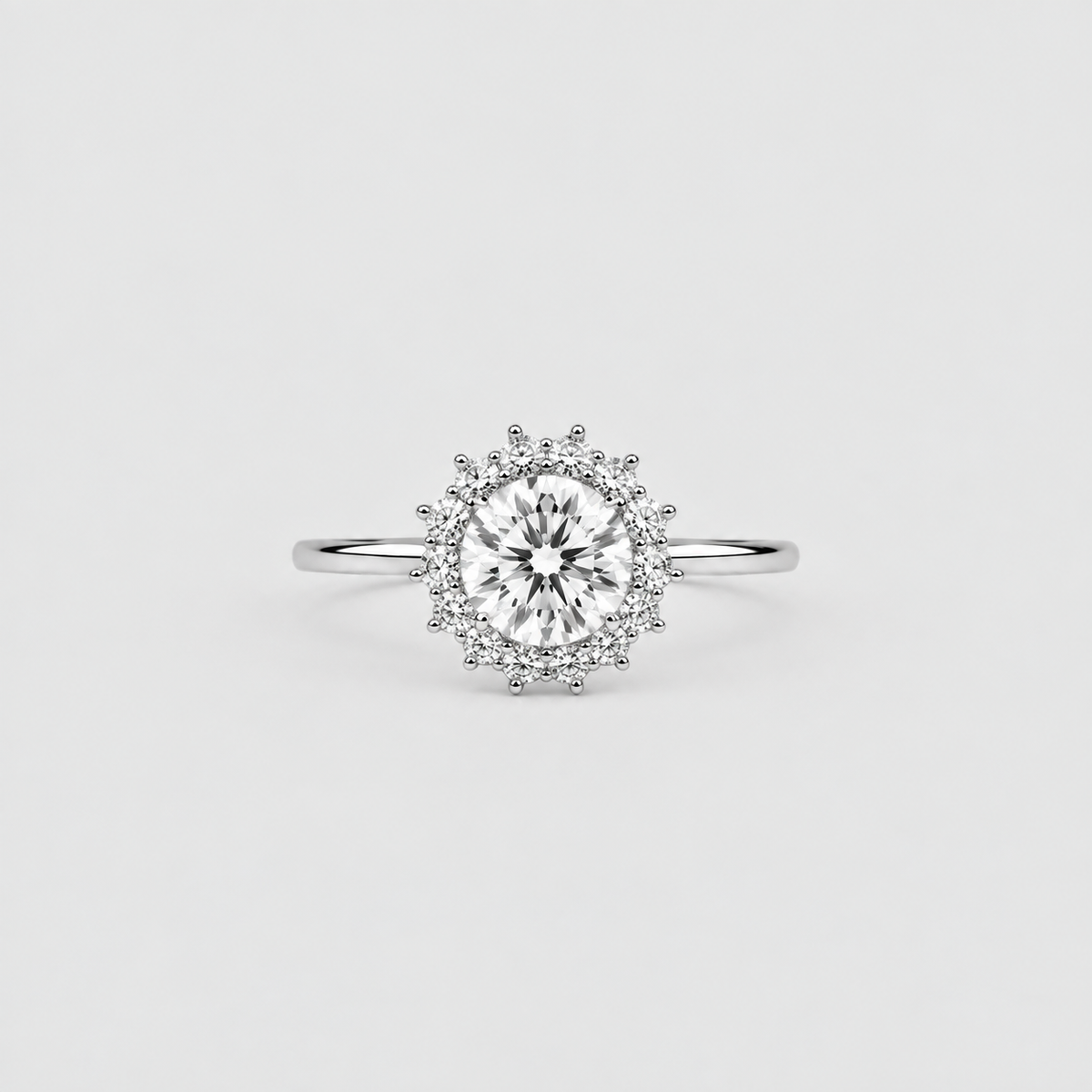 1.50 Ct. Lab Grown Diamond Round Cut Halo Ring (VS-EF)