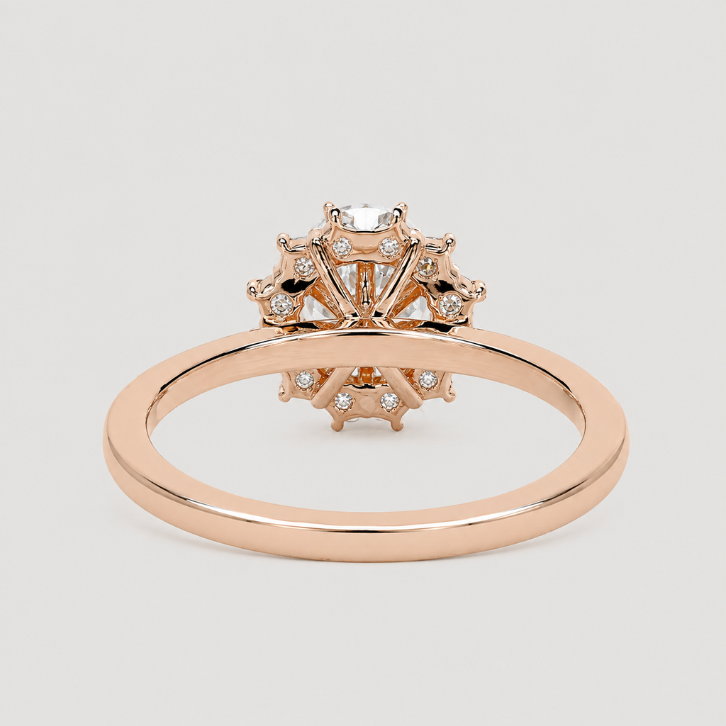 1.50 Ct. Lab Grown Diamond Round Cut Halo Ring (VS-EF)