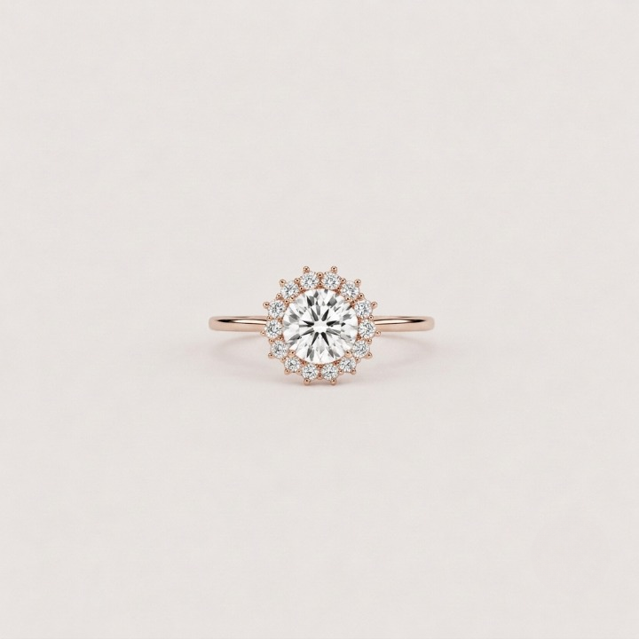 1.50 Ct. Lab Grown Diamond Round Cut Halo Ring (VS-EF)