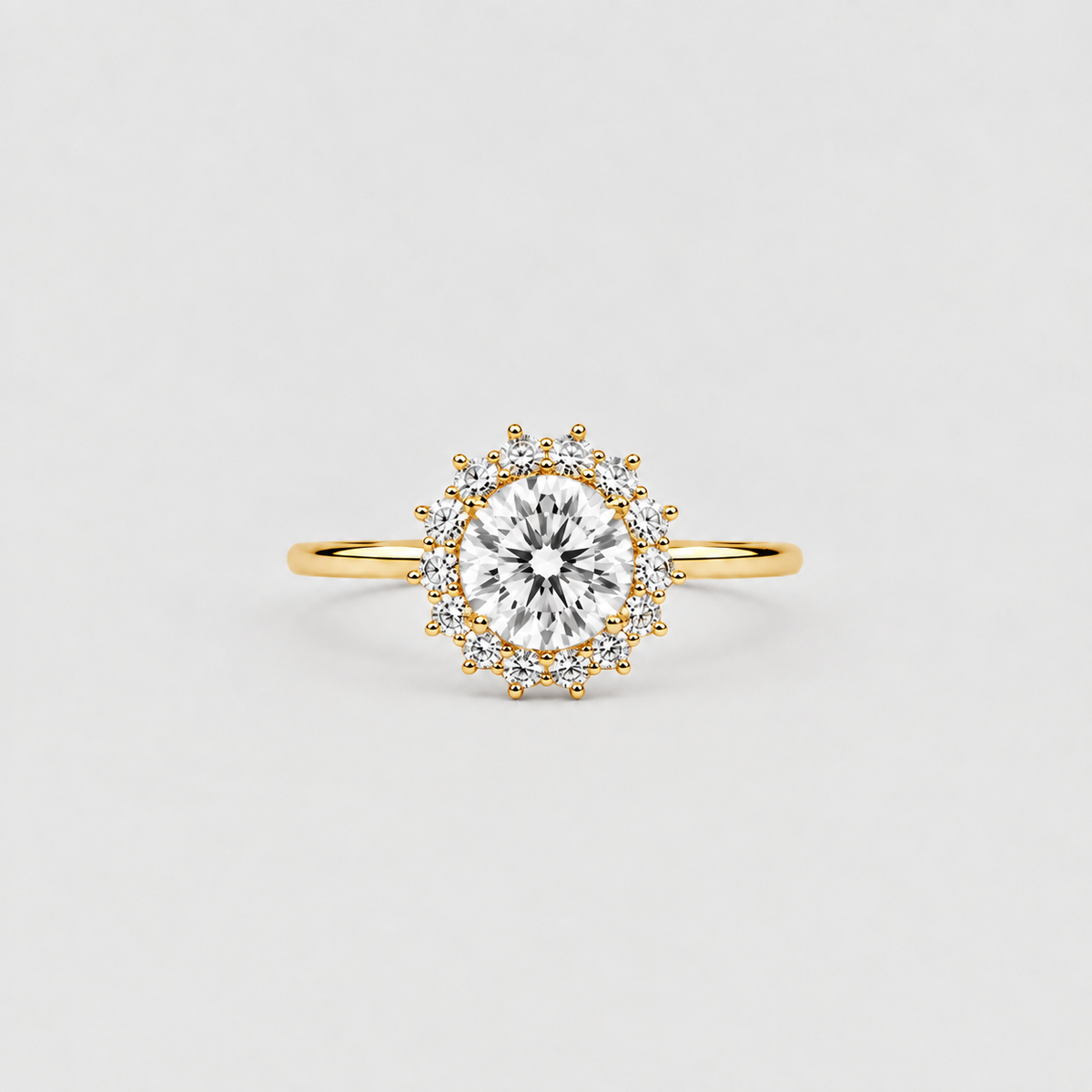 1.50 Ct. Lab Grown Diamond Round Cut Halo Ring (VS-EF)
