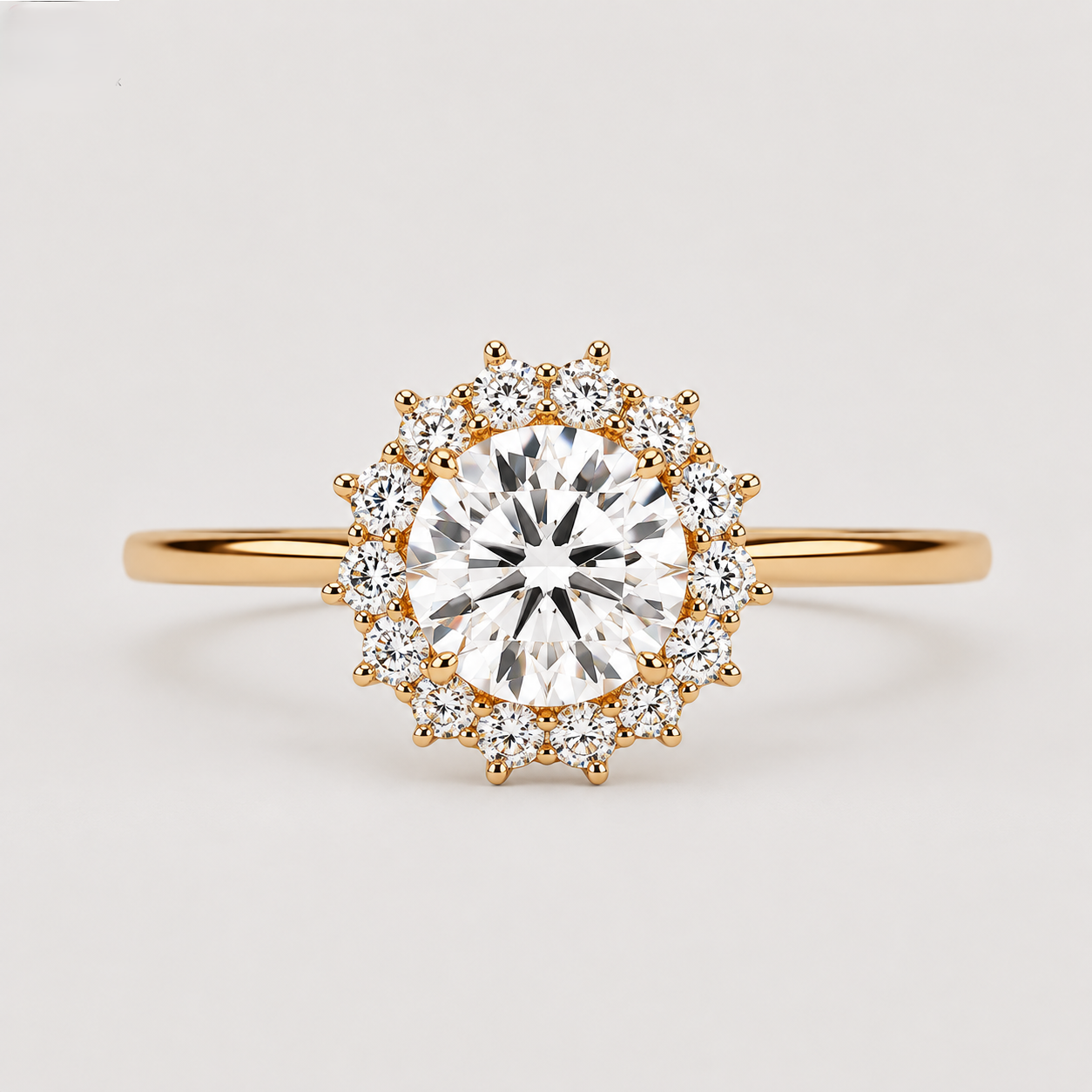1.50 Ct. Lab Grown Diamond Round Cut Halo Ring (VS-EF)