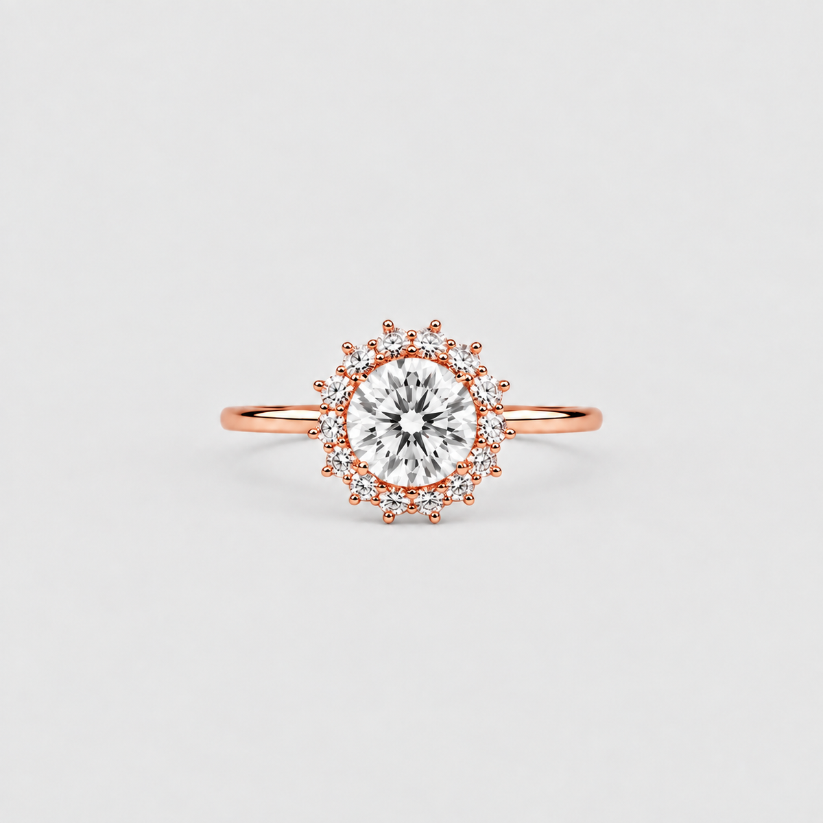 1.50 Ct. Lab Grown Diamond Round Cut Halo Ring (VS-EF)