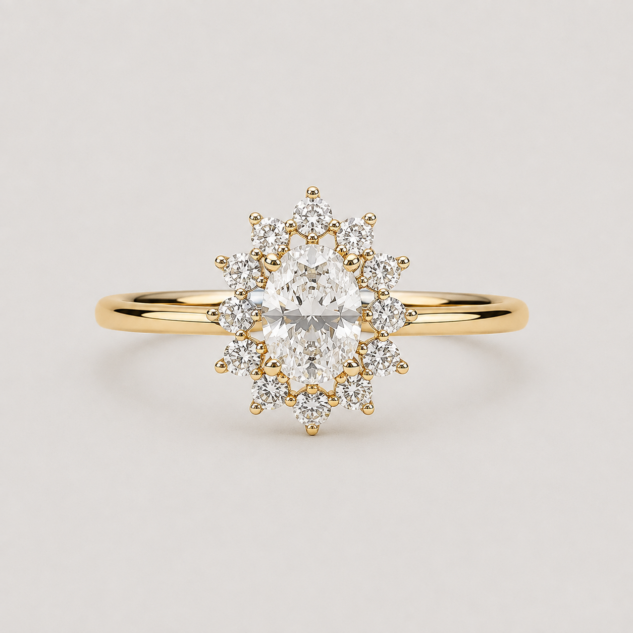 Lab Grown Diamond Oval Cut Halo Ring 0.80 Ct. (VS-EF)