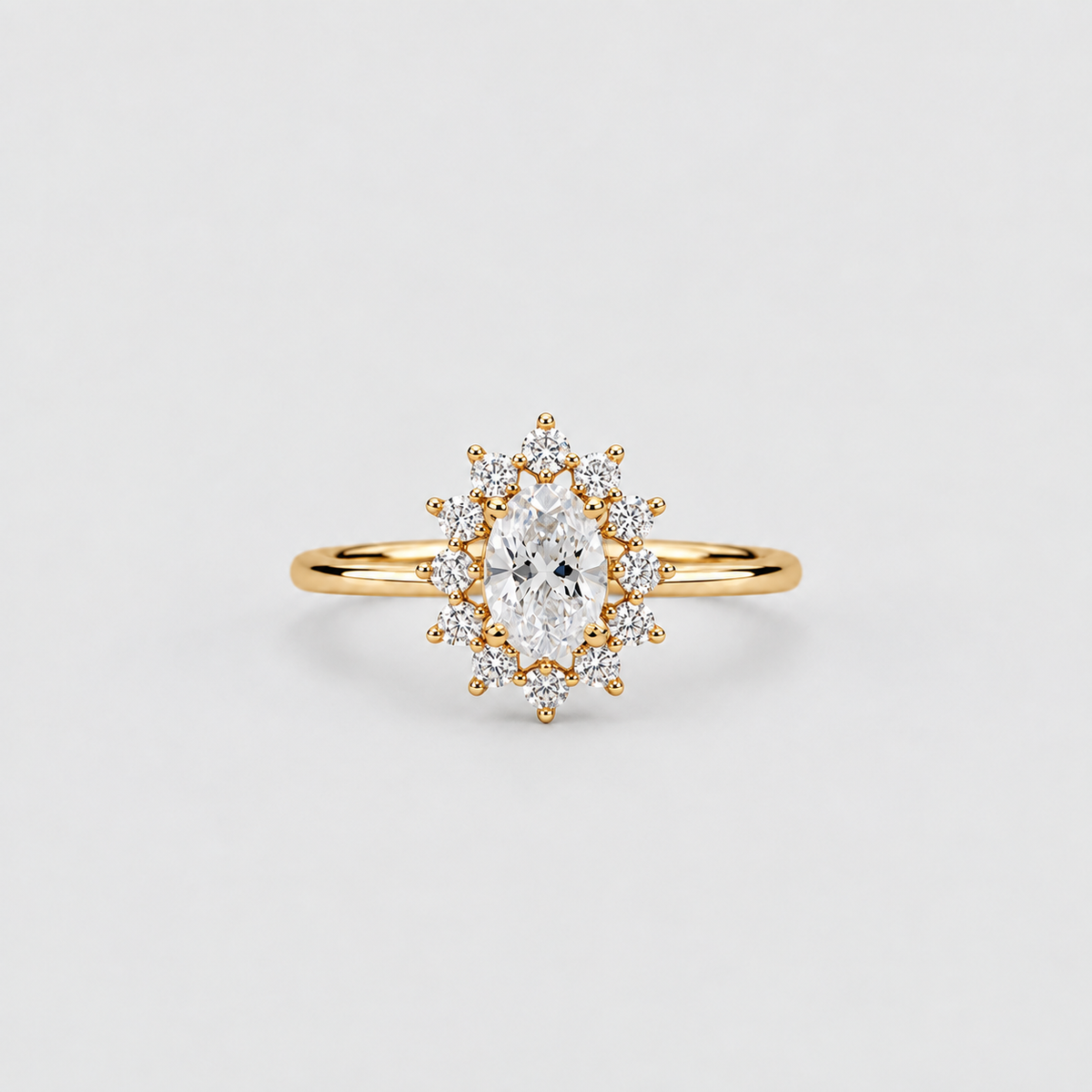 1.05 Ct. Lab Grown Diamond Oval Cut Halo Ring (VS-EF)