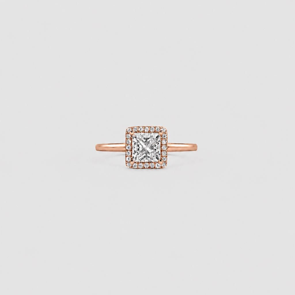 1.5 Ct. Lab Grown Diamond Princess Cut Halo Ring (VS-EF)