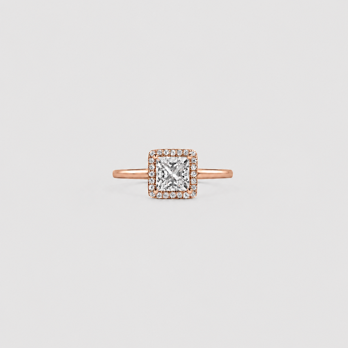 1.5 Ct. Lab Grown Diamond Princess Cut Halo Ring (VS-EF)