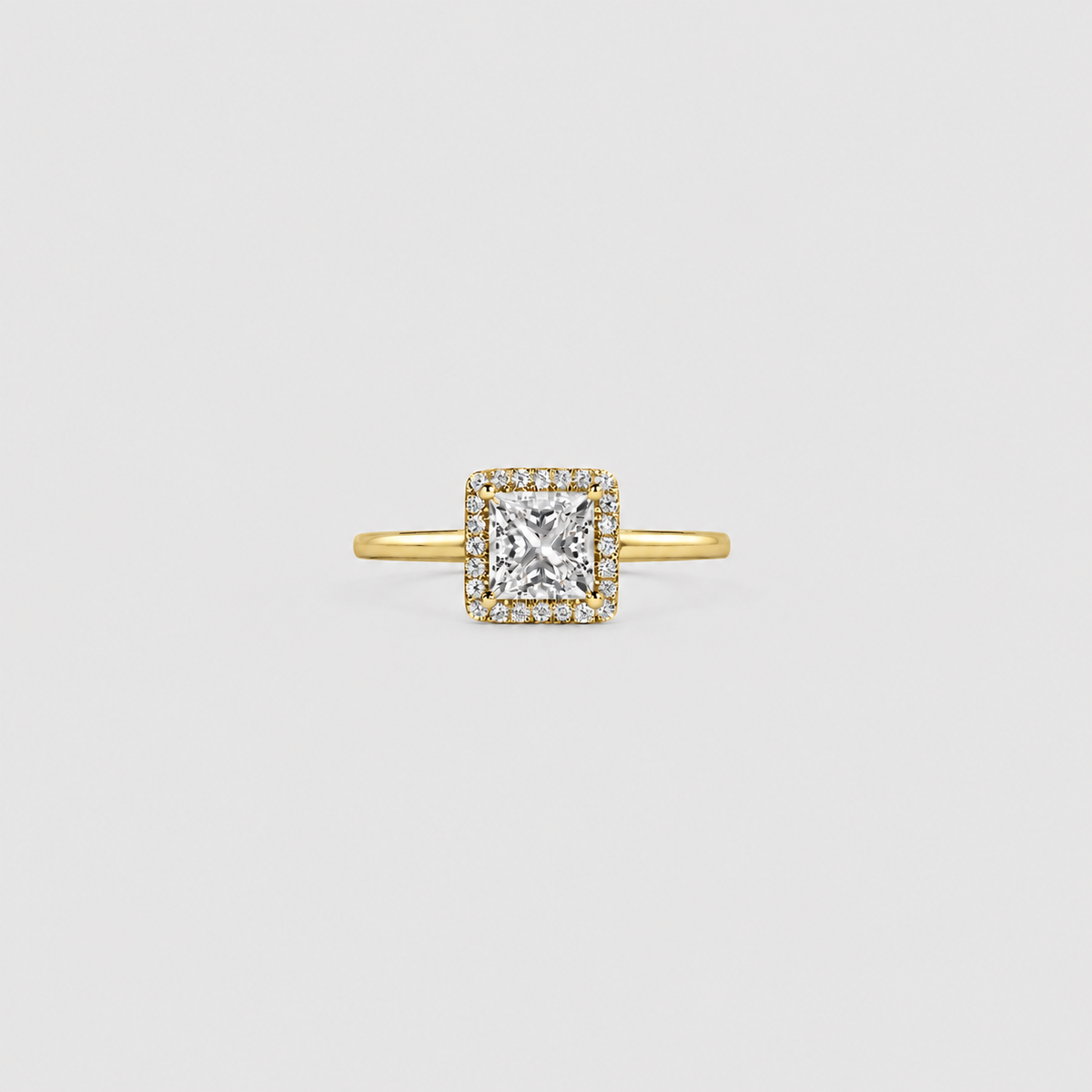 1.5 Ct. Lab Grown Diamond Princess Cut Halo Ring (VS-EF)
