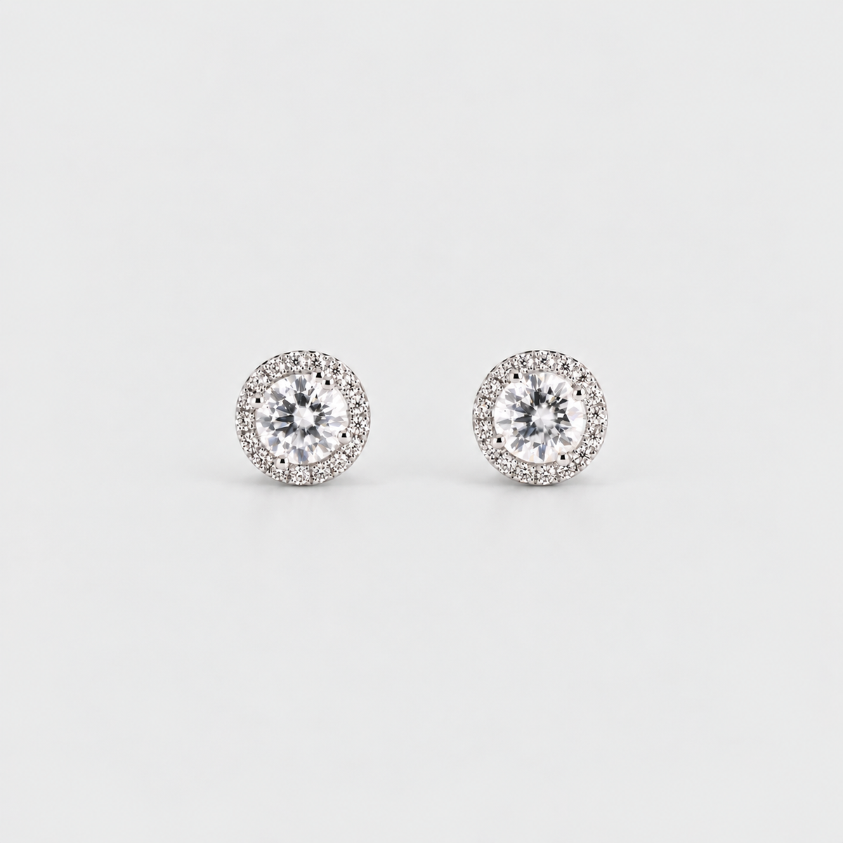 2 Ct. Lab Grown Diamond Round Cut Halo Earrings (VS-EF)