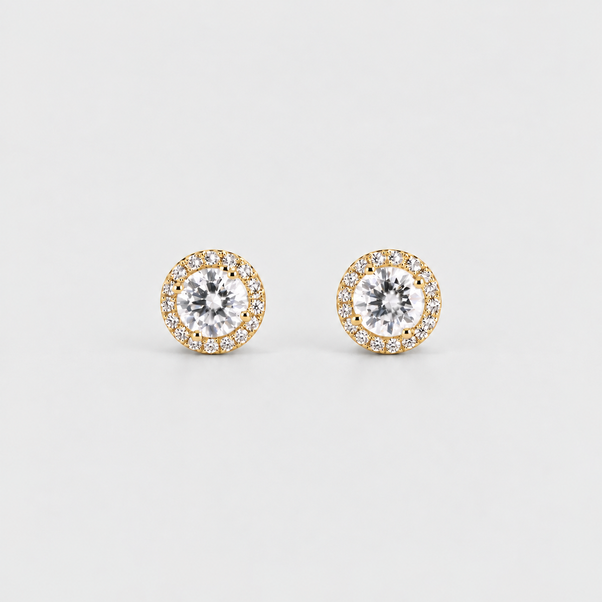 2 Ct. Lab Grown Diamond Round Cut Halo Earrings (VS-EF)