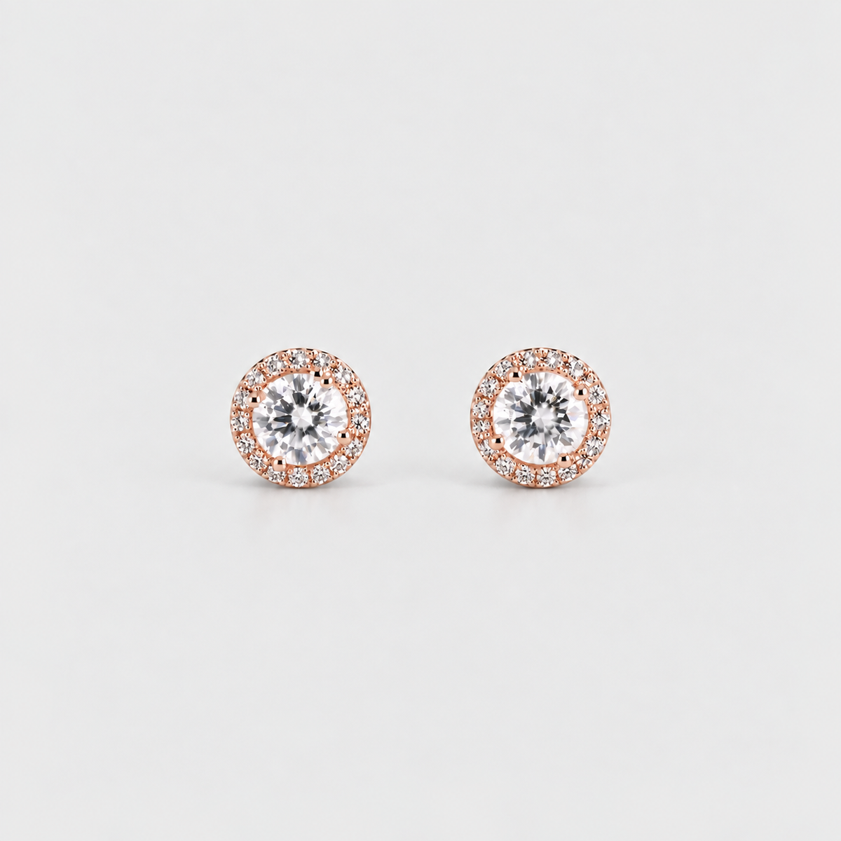 2 Ct. Lab Grown Diamond Round Cut Halo Earrings (VS-EF)